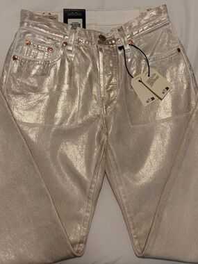 Levi's Women's Coated White Pearl 501 90’s Jeans 24x30 - New with tags